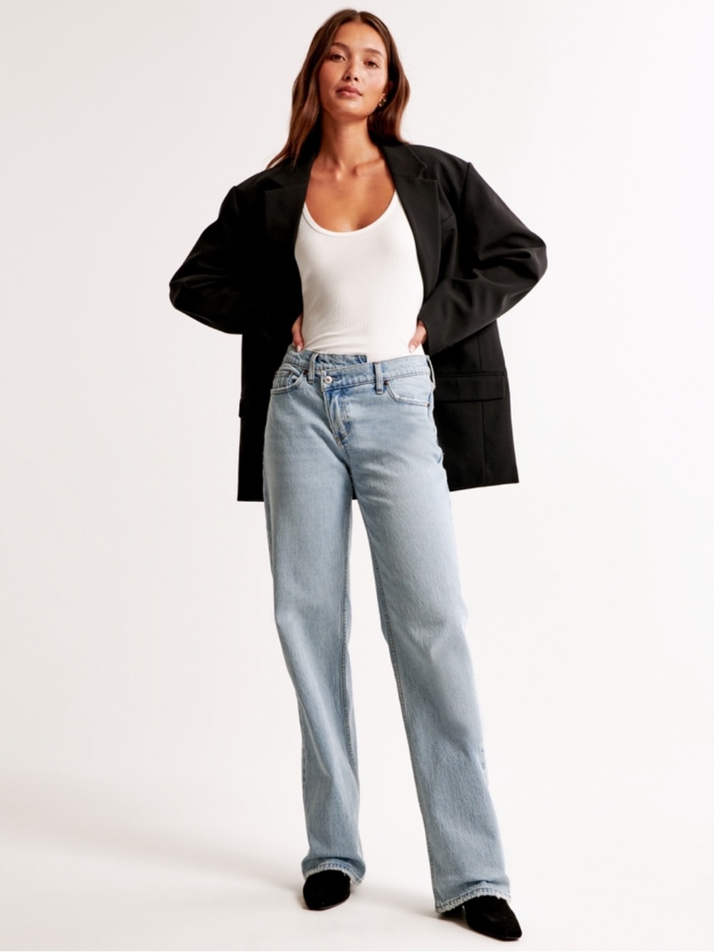 Light Blue Straight Leg Jeans